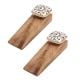 2 Pieces Black Sea Shell Square Ceramic Wooden Door Stopper
